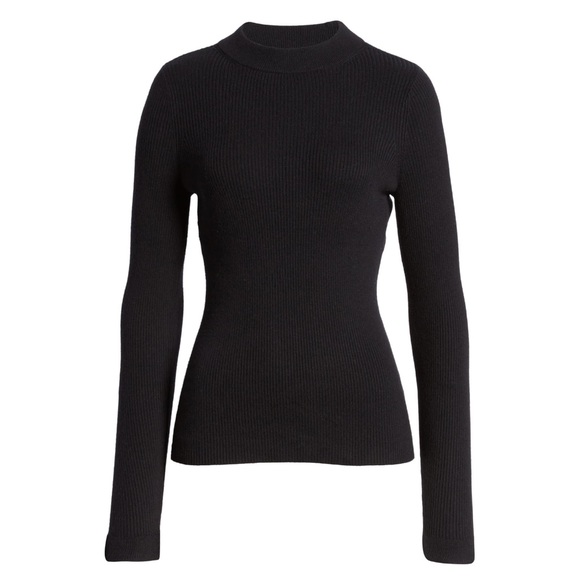 Rachel Parcell Brown Ribbed Mock Neck Shirt - Picture 6 of 6